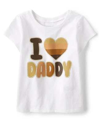 Baby And Toddler Girls Love Daddy Graphic Tee