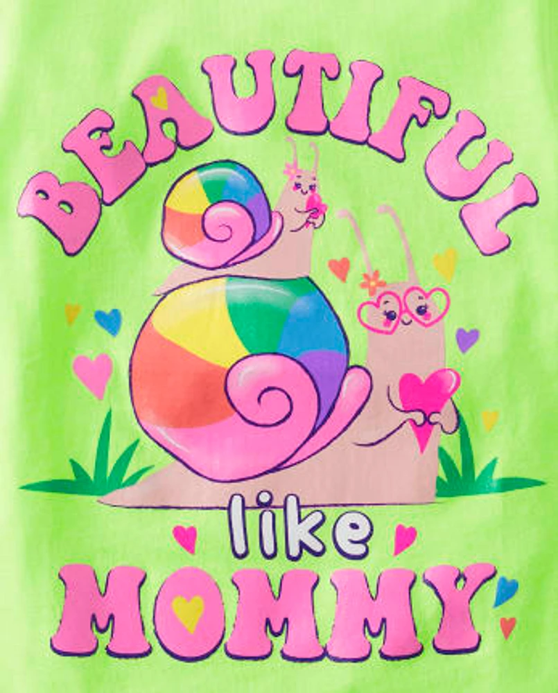 Baby And Toddler Girls Beautiful Like Mommy Graphic Tee