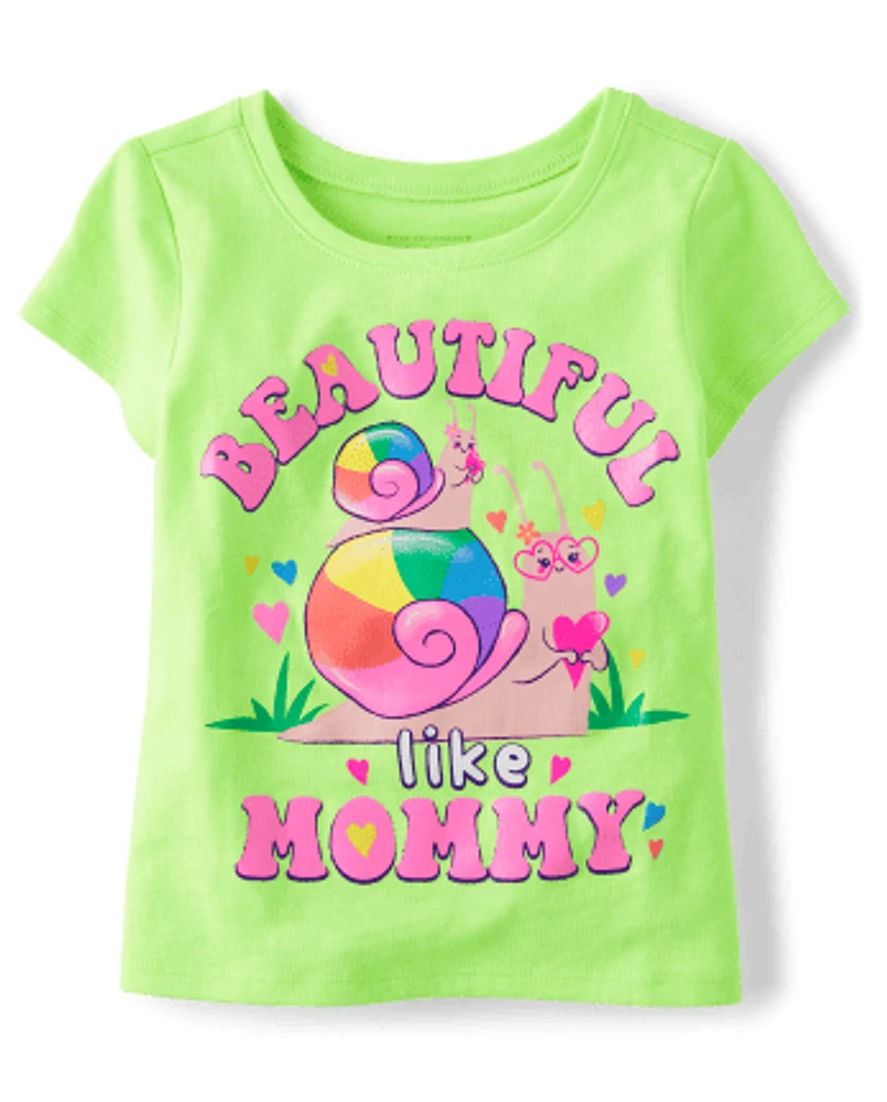 Baby And Toddler Girls Beautiful Like Mommy Graphic Tee