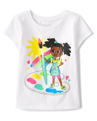 Baby And Toddler Girls Paint Graphic Tee