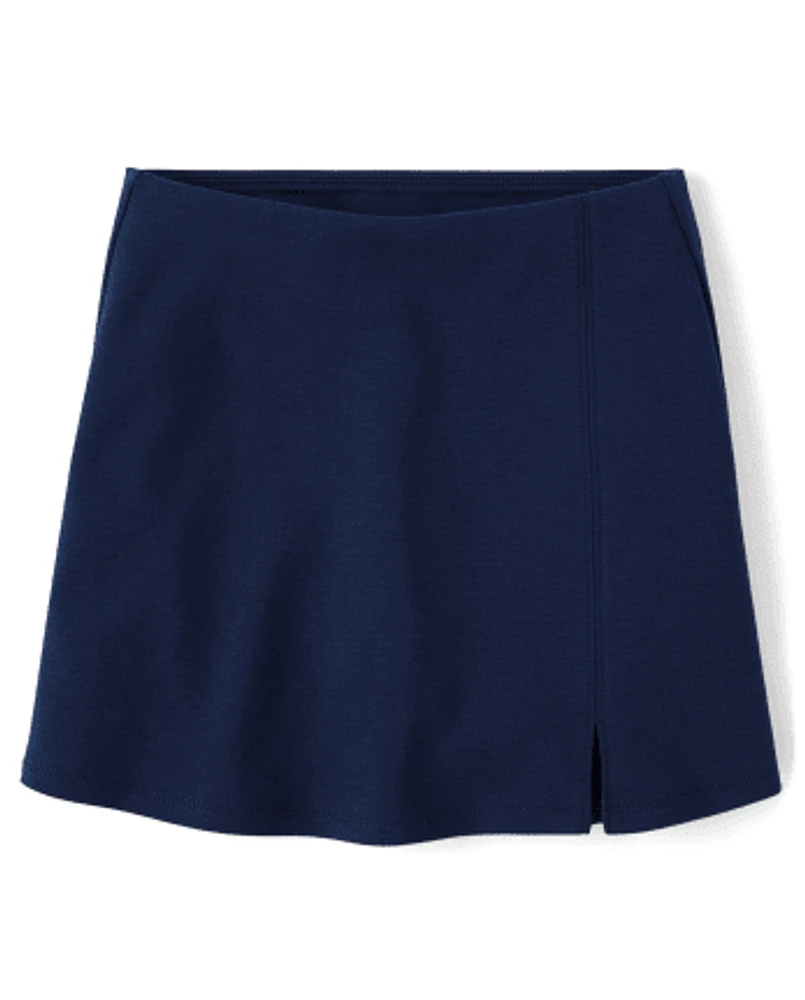 Girls Uniform Ponte Knit A Line Skort