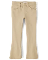 Girls Uniform Ponte Knit Pull On Flare Pants