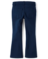 Girls Uniform Ponte Knit Pull On Flare Pants