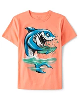 Boys Shark Boat Graphic Tee