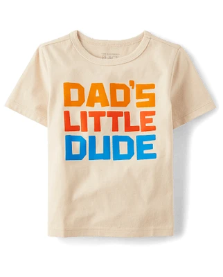 Baby And Toddler Boys Dad's Little Dude Graphic Tee