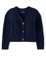 Girls Cable Knit Cardigan