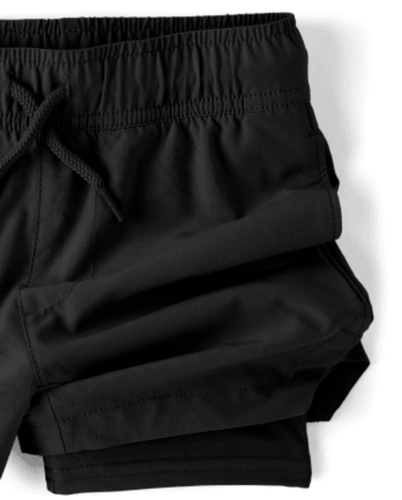 Boys Quick Dry Lined Pull On Jogger Shorts