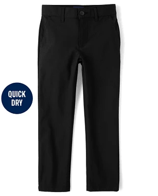 Pantalon chino droit en coton à séchage rapide pour uniforme garçon