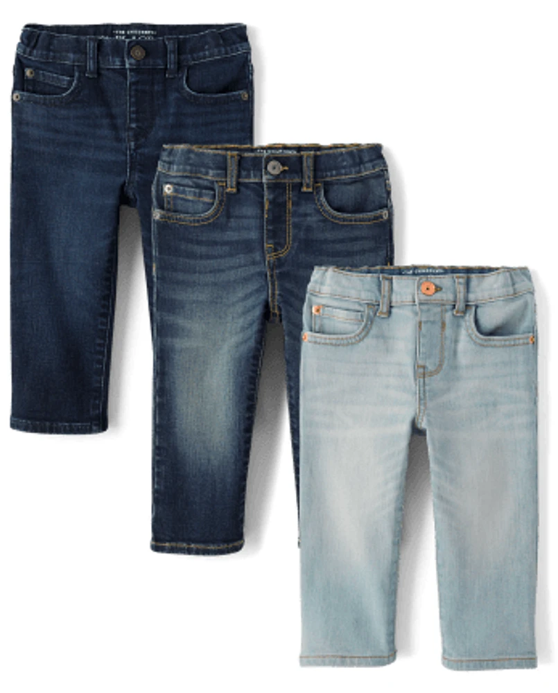 Baby And Toddler Boys Straight Jeans 3-Pack