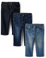 Baby And Toddler Boys Straight Jeans 3-Pack