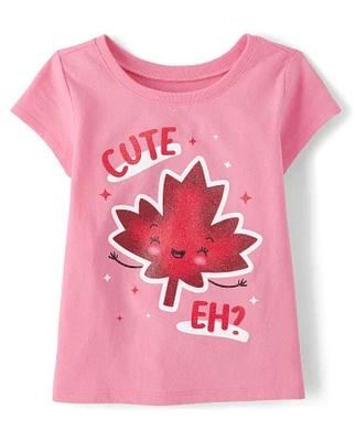 Baby And Toddler Girls Cute Eh Graphic Tee