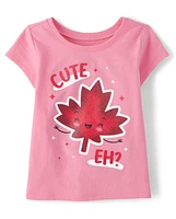 Baby And Toddler Girls Cute Eh Graphic Tee