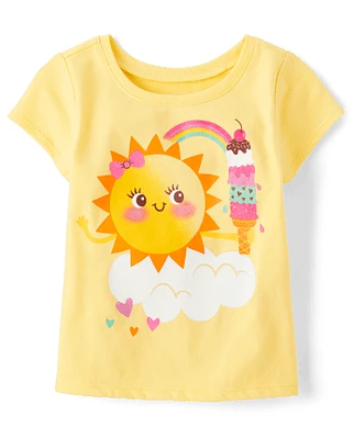 Baby And Toddler Girls Sun Graphic Tee