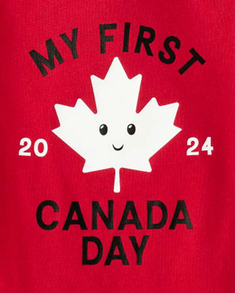 Unisex Baby First Canada Day Graphic Bodysuit