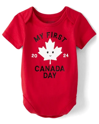 Unisex Baby First Canada Day Graphic Bodysuit