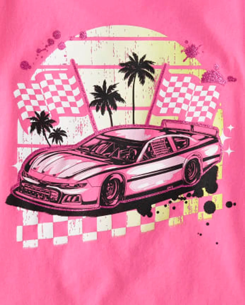 Girls Racecar Graphic Tee