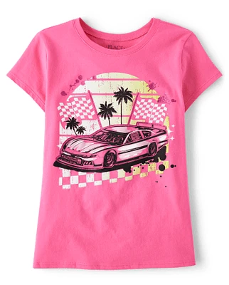 Girls Racecar Graphic Tee