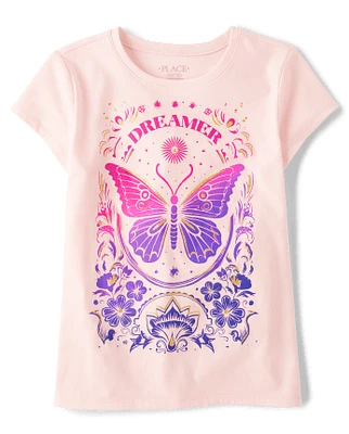 Girls Dreamer Butterfly Graphic Tee