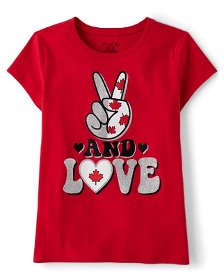 Girls Peace And Love Graphic Tee