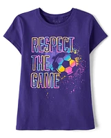 Girls Soccer Respect The Game Graphic Tee