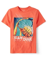 Boys Slam Dunk Basketball Graphic Tee