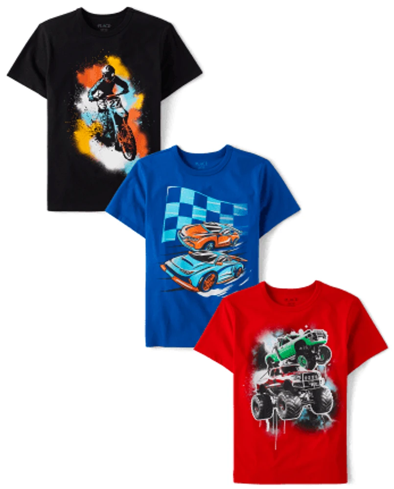 Boys Racecar Graphic Tee 3-Pack