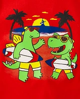 Baby And Toddler Boys Surf Dino Graphic Tee