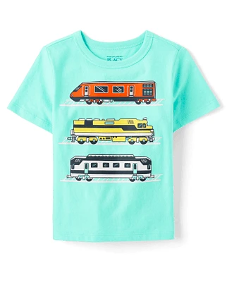 Baby And Toddler Boys Train Graphic Tee