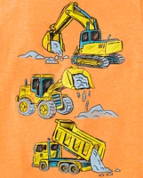 Baby And Toddler Boys Construction Vehicle Graphic Tee