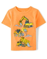 Baby And Toddler Boys Construction Vehicle Graphic Tee