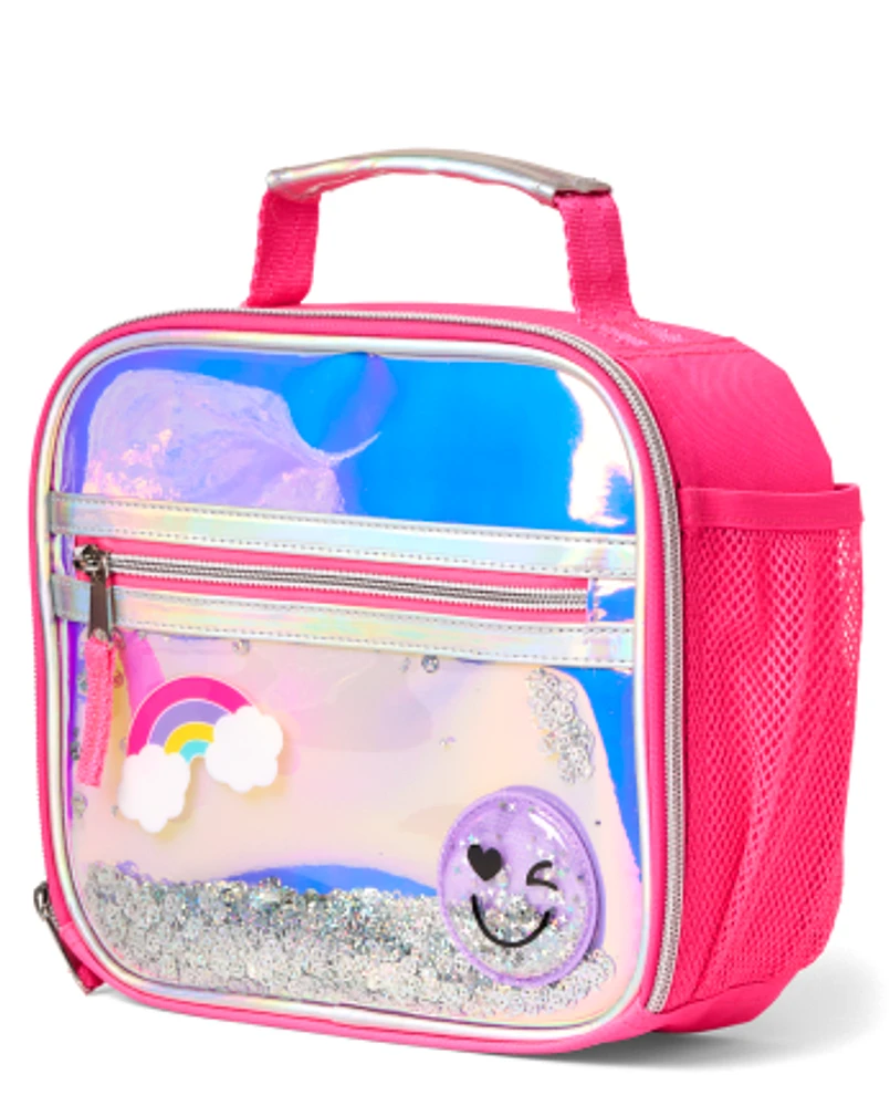 Boîte à lunch holographique Shakey Happy Face pour filles