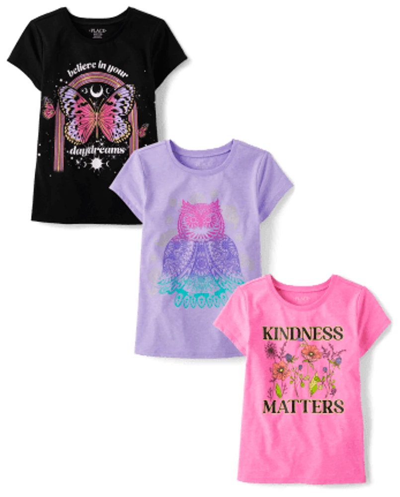 Girls Positive Graphic Tee 3-Pack