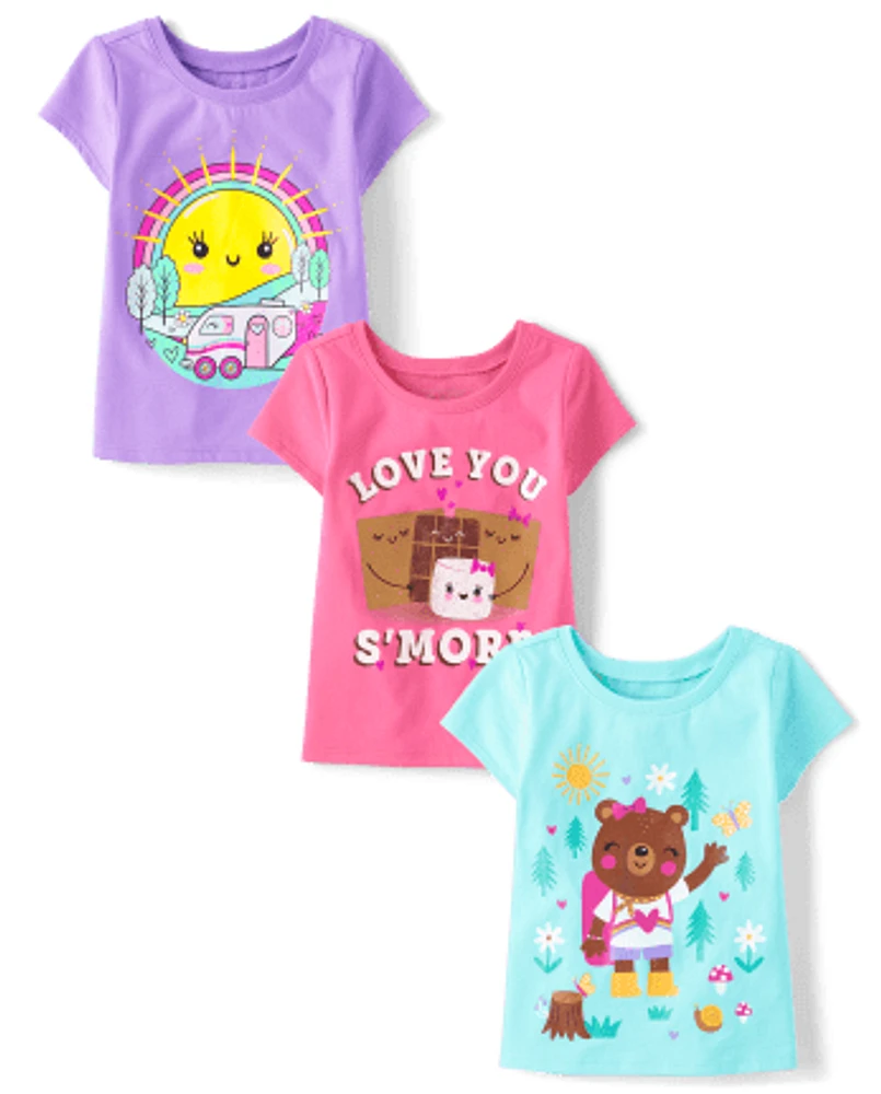 Baby And Toddler Girls Sun Graphic Tee 3-Pack