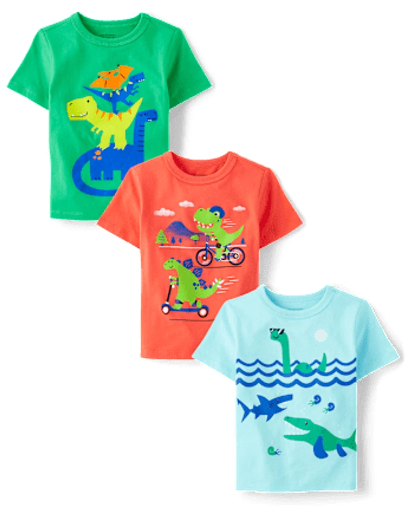 Baby And Toddler Boys Dino Graphic Tee -Pack