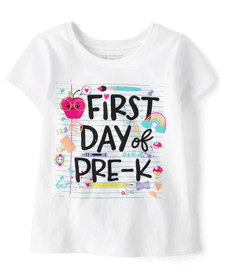 Toddler Girls First Day Of Pre-K Graphic Tee