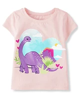 Baby And Toddler Girls Dino Heart Graphic Tee