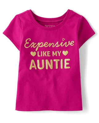 Baby And Toddler Girls Auntie Graphic Tee