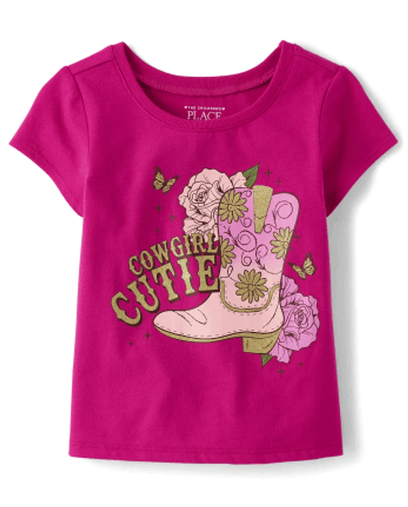 Baby And Toddler Girls Cowgirl Cutie Graphic Tee