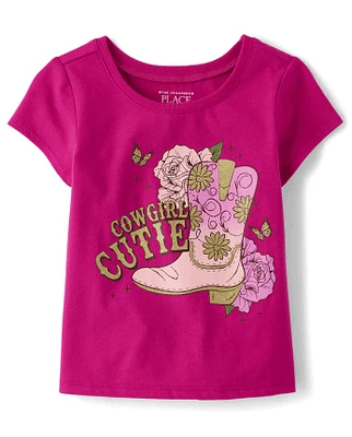 Baby And Toddler Girls Cowgirl Cutie Graphic Tee