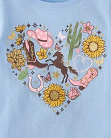 Baby And Toddler Girls Country Heart Graphic Tee