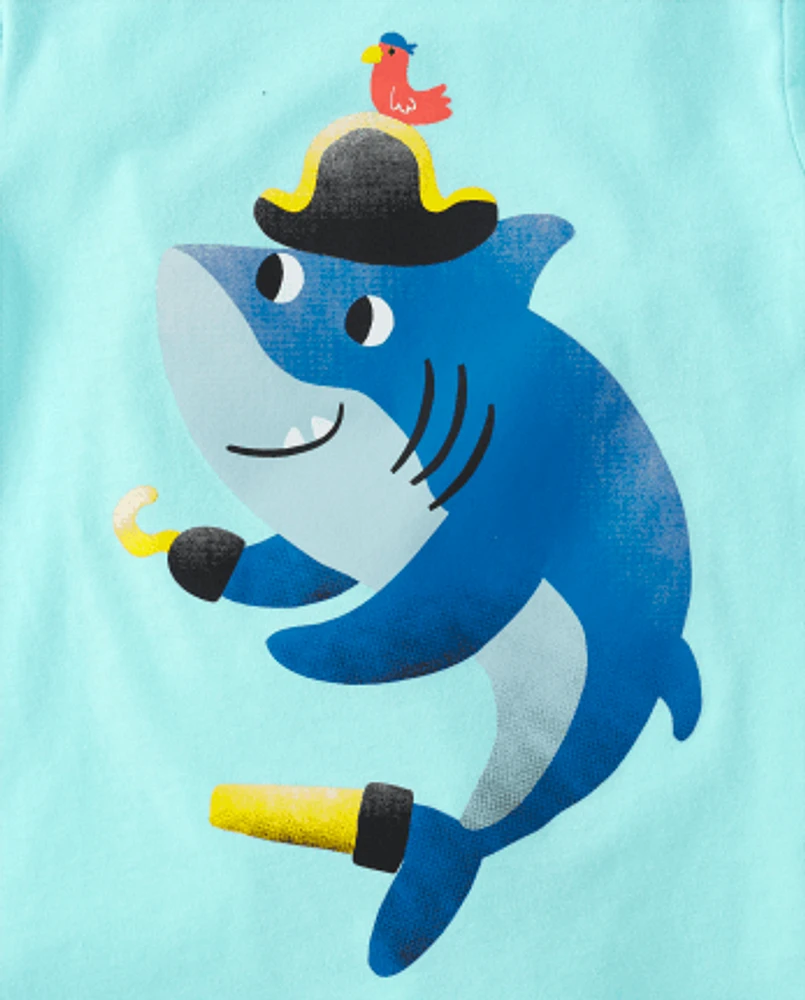 Baby And Toddler Boys Pirate Shark Graphic Tee