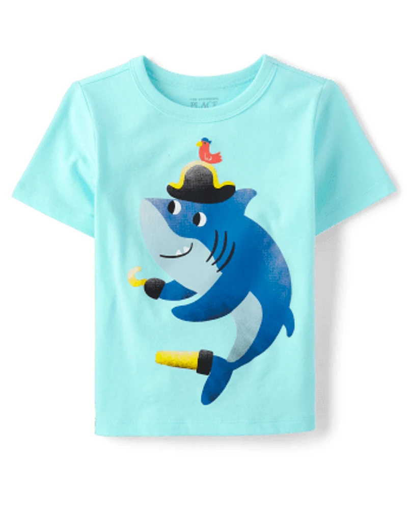 Baby And Toddler Boys Pirate Shark Graphic Tee