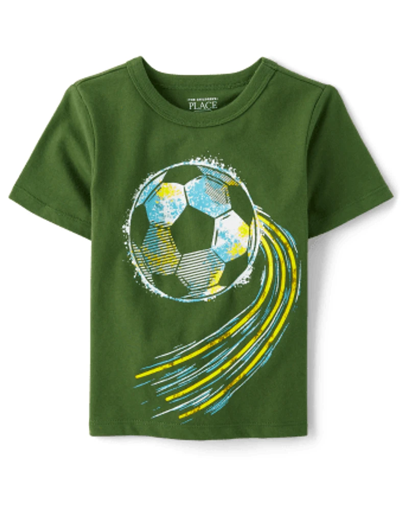 Baby And Toddler Boys Soccer Ball Graphic Tee