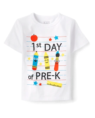 Toddler Boys 1st Day Of Pre-K Graphic Tee