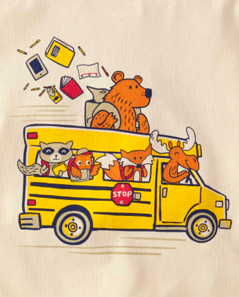 Baby And Toddler Boys School Bus Graphic Tee