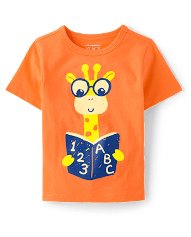 Baby And Toddler Boys Giraffe Book Graphic Tee