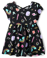 Baby And Toddler Girls Print Cross Back Dress