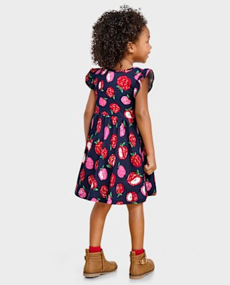 Baby And Toddler Girls Apple Flutter Dress