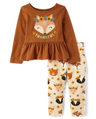 Toddler Girls Fox 2-Piece Outfit Set