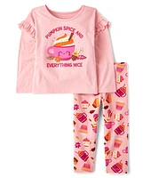 Toddler Girls Pumpkin Spice 2-Piece Outfit Set